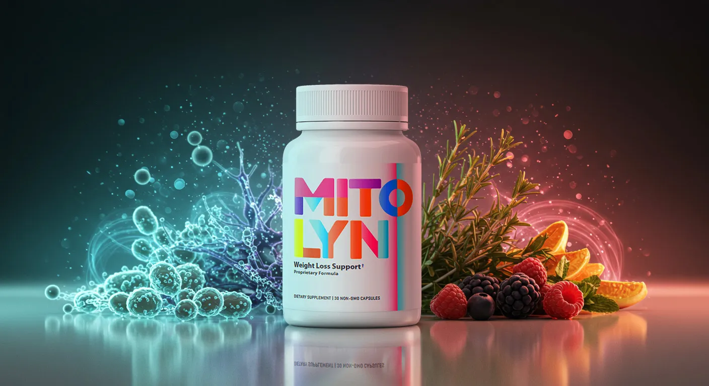 Mitolyn bottle mockup with benefits